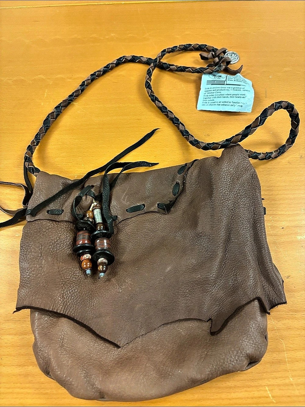 Erda Convertible Leather Sling Convertible Brown Leather Crossbody Bag